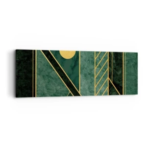 Obraz na plátne - Dynamika zlata a lazuritu - 90x30 cm