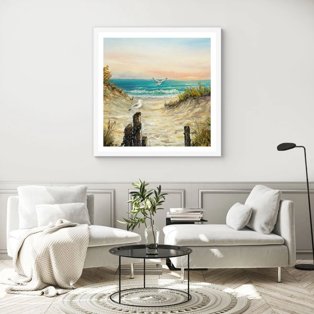 Plagát v bielom ráme - Bezvetrie a samota - 60x60 cm