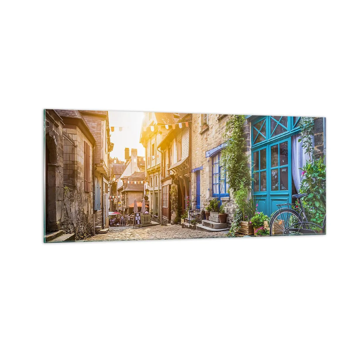 Obraz na skle - Biely duch mestečka - 100x40 cm