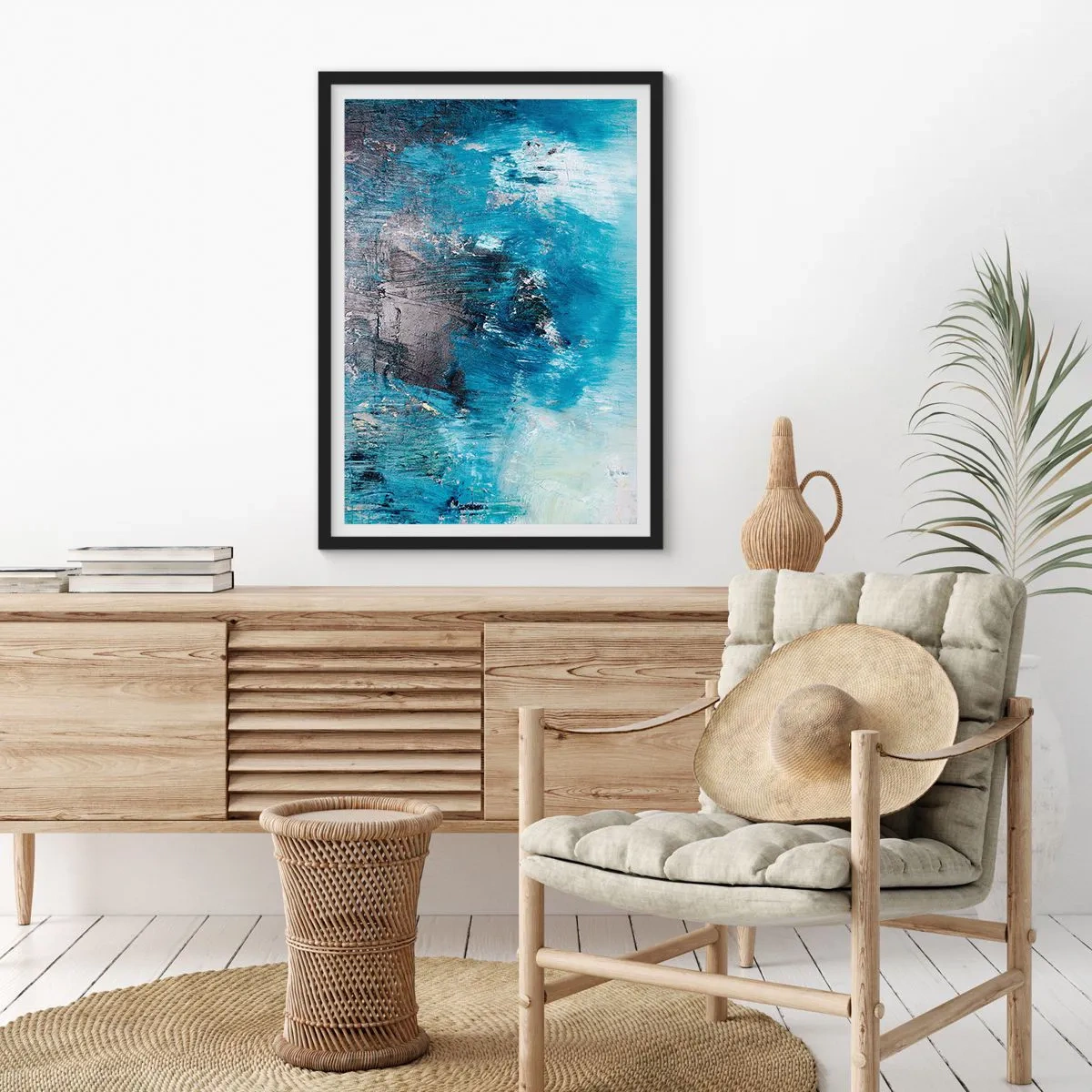 Plagát v čiernom ráme - Rapsódia v modrom - 40x50 cm