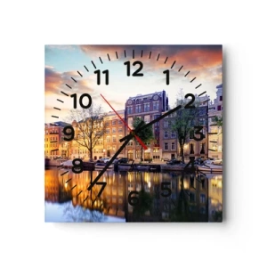 Nástenné hodiny - Zdržanlivá a vyrovnaná holandská krása - 30x30 cm