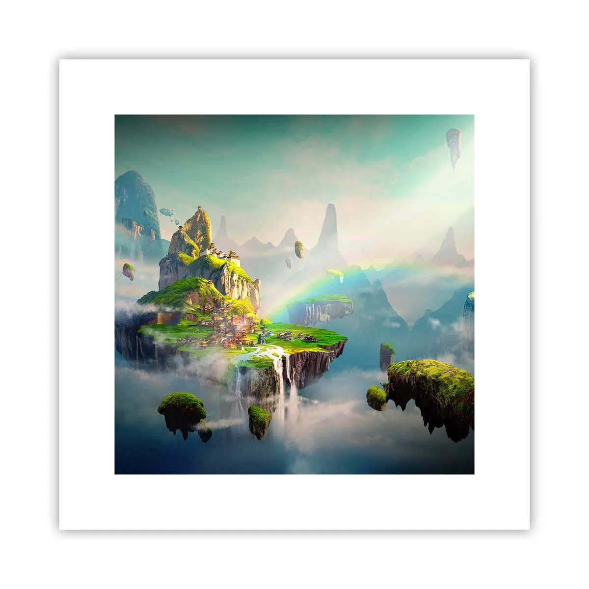 Plagát - Uprostred neba - šťastné ostrovy - 30x30 cm