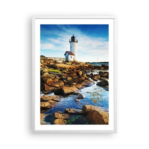 Plagát v bielom ráme - Vráťte sa šťastne, čakám - 50x70 cm