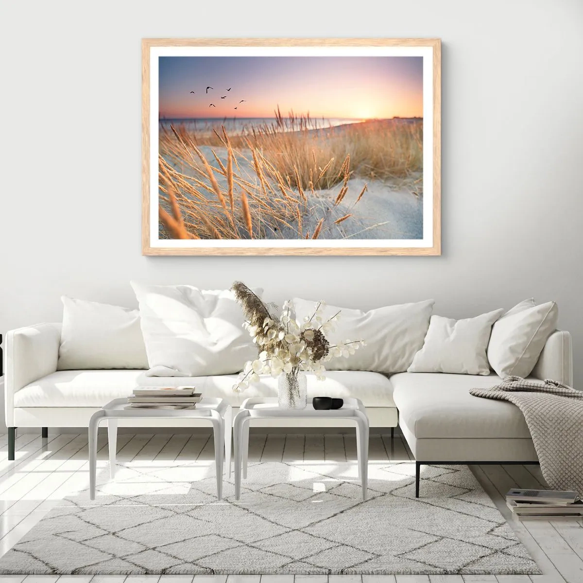 Plagát v ráme zo svetlého duba - Baltská uspávanka - 50x40 cm