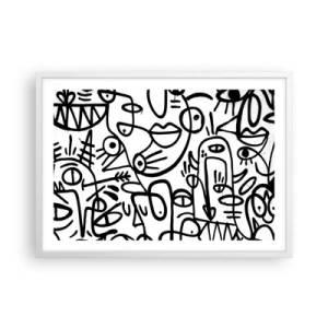 Plagát v bielom ráme - Tváre a preludy - 70x50 cm