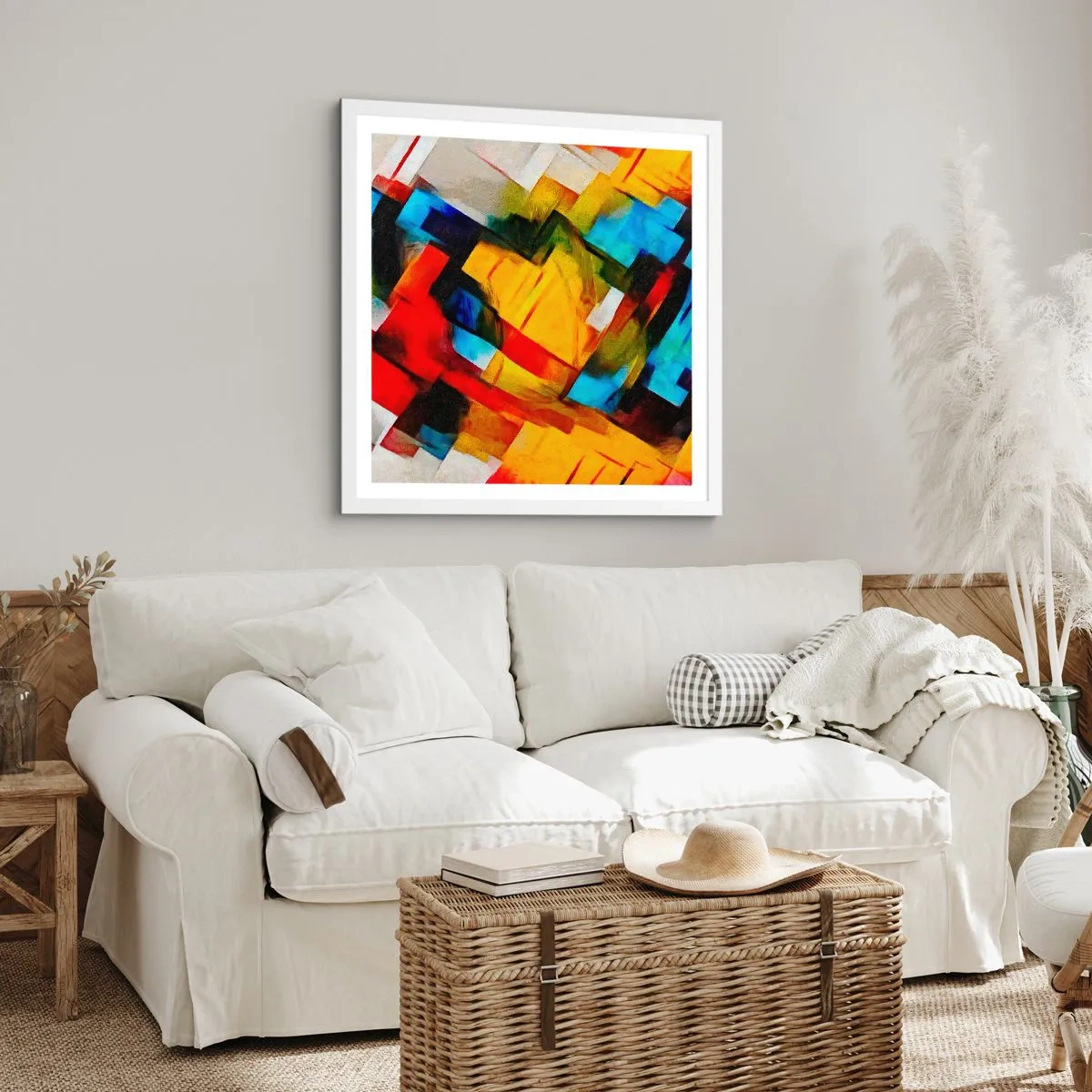 Plagát v bielom ráme - Viacfarebný mix - 50x50 cm