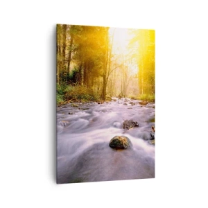 Obraz na plátne - Malachit v strieborno-zlatej podobe - 70x100 cm