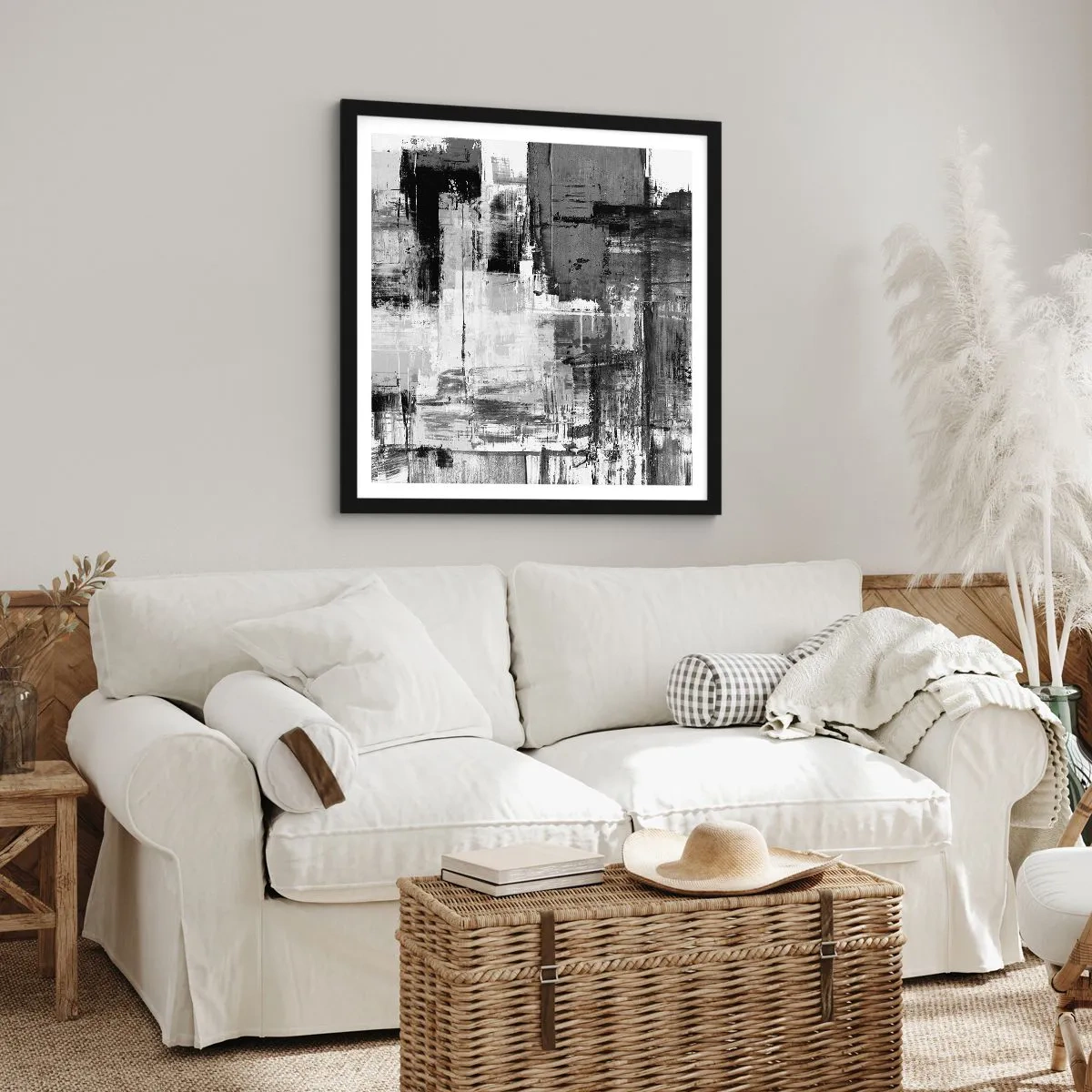 Plagát v čiernom ráme - Sivé je krásne - 40x40 cm