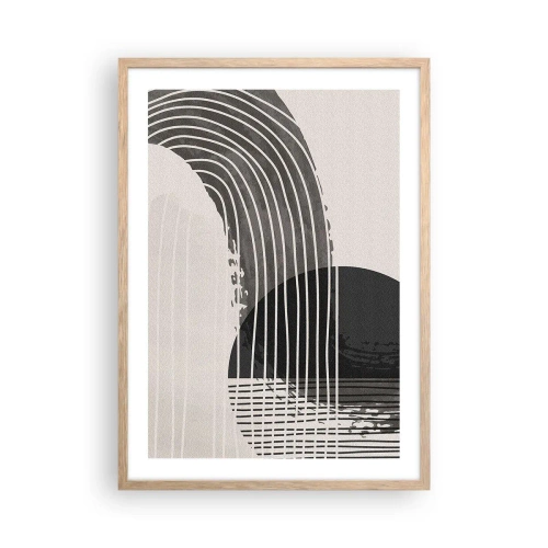 Plagát v ráme zo svetlého duba - Tam a späť - 50x70 cm