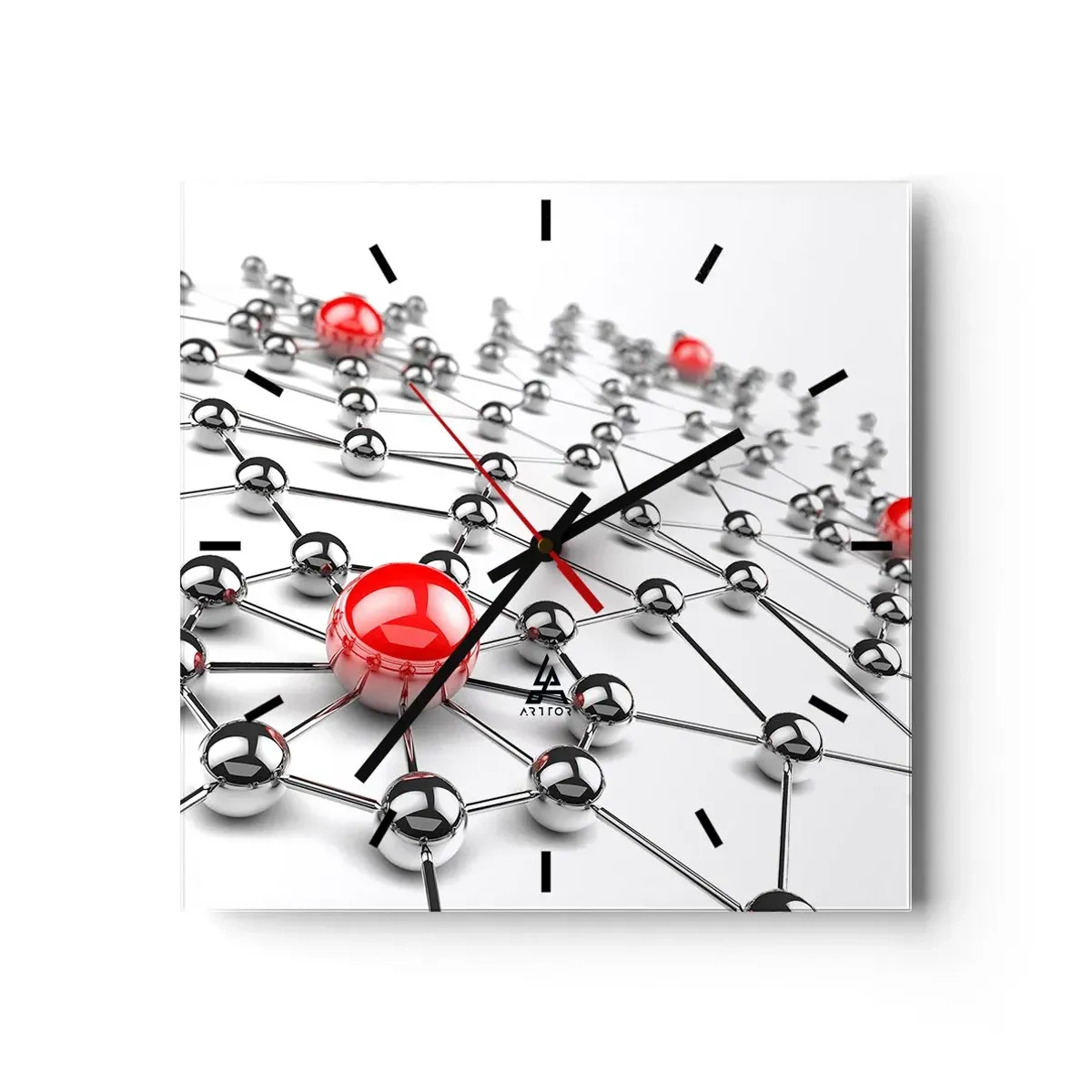 Nástenné hodiny - Strieborná sieť - 40x40 cm
