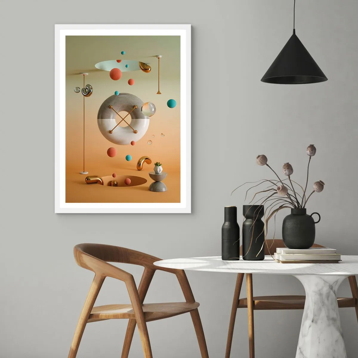 Plagát v bielom ráme - Všetko je možné - 61x91 cm