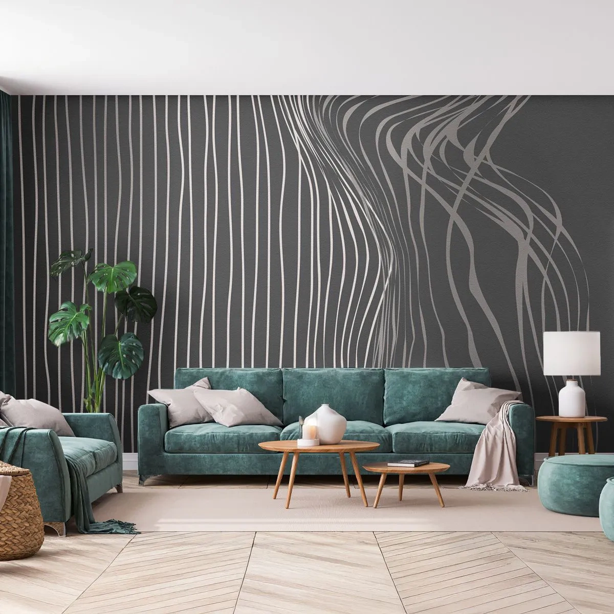 Fototapeta Standard Eco - Rytmus a prízvuk - Abstrakcia, Kus, Čierna a biela - 400x280 cm