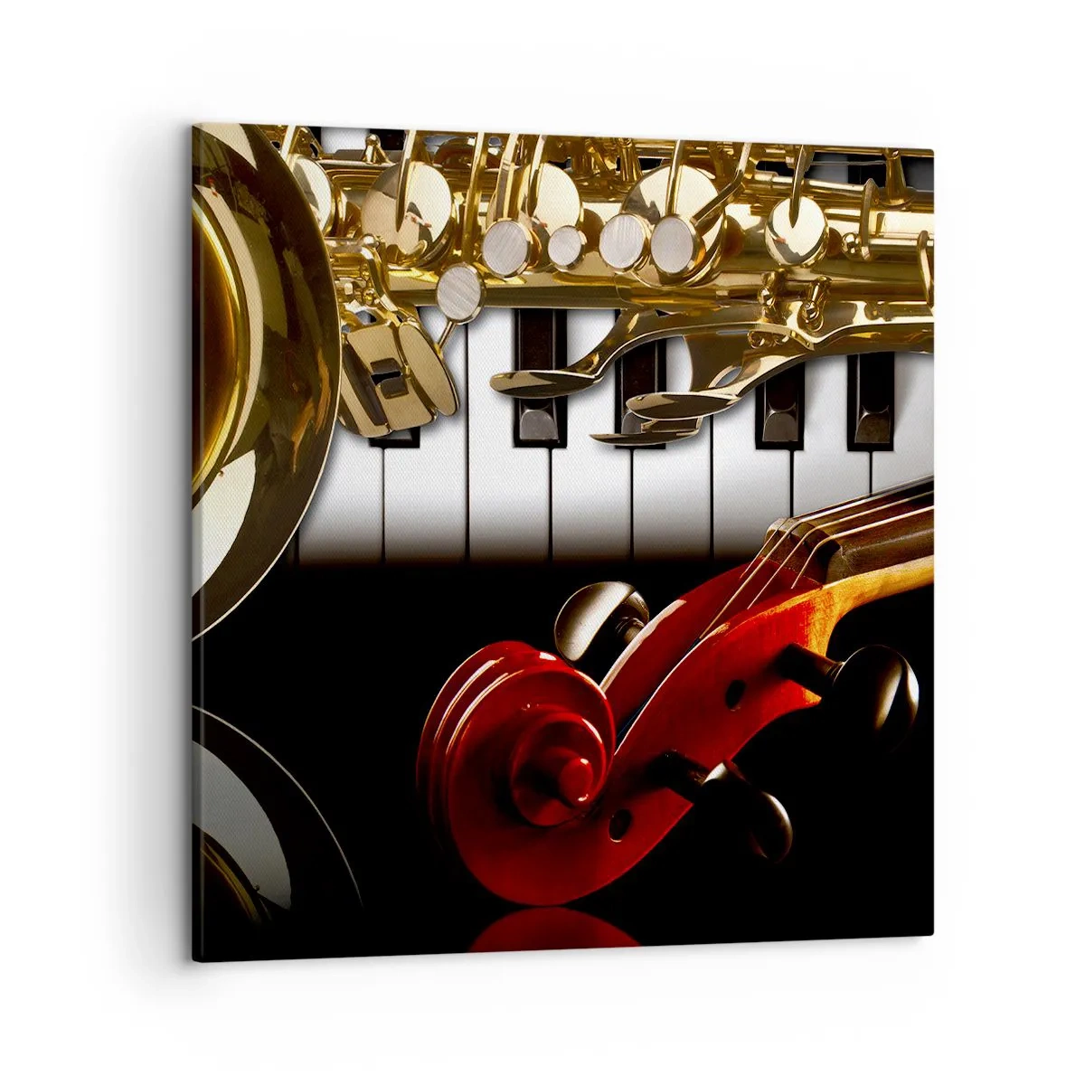 Obraz na plátne - Plech, drevo a slonovinová kosť - 50x50 cm