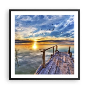 Plagát v čiernom ráme - Vietor ide odpočívať - 60x60 cm