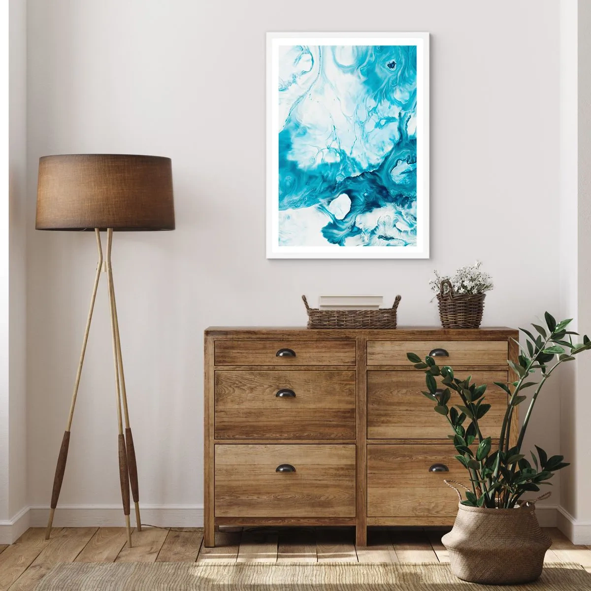 Plagát v bielom ráme - Modrý koncert - 50x70 cm