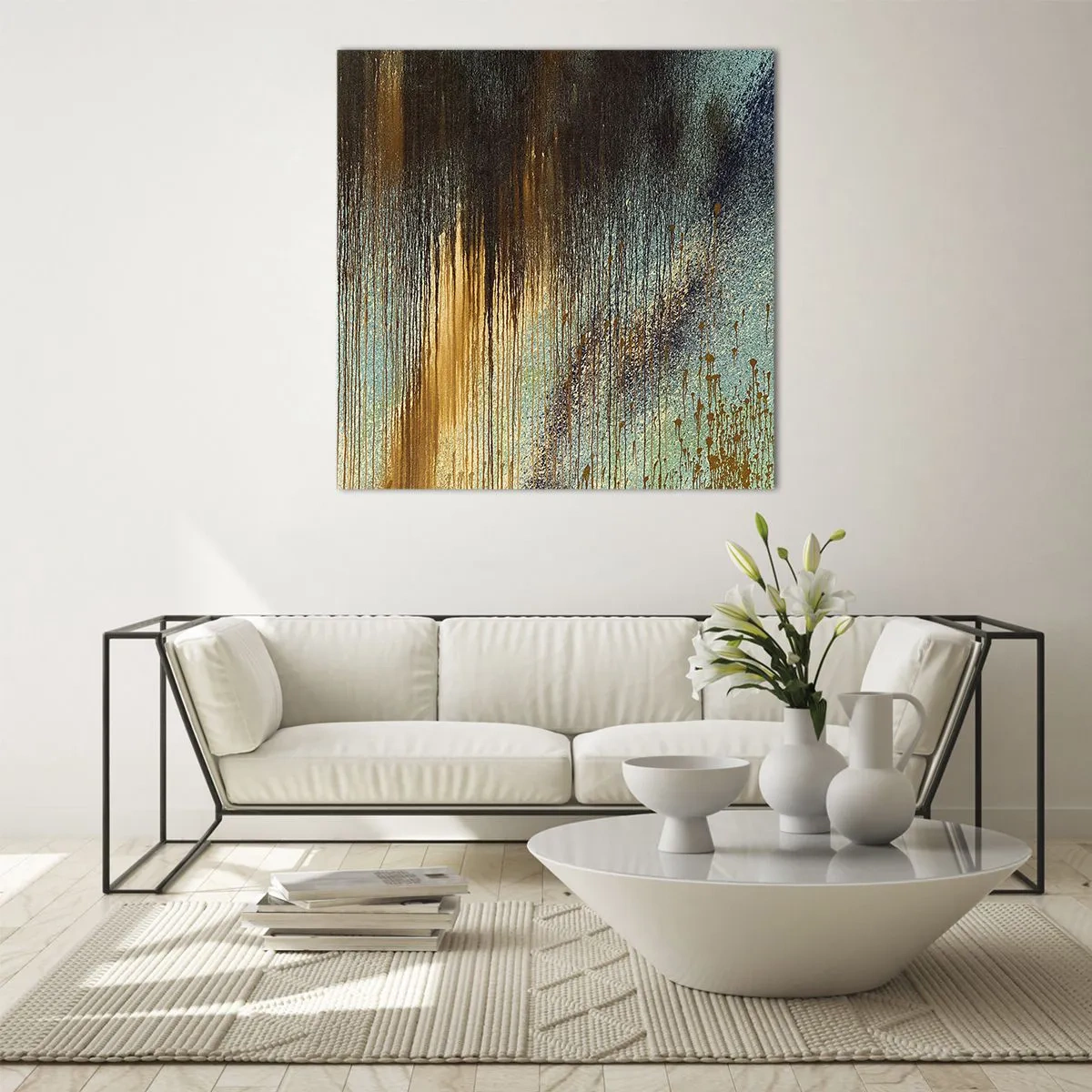 Obraz na skle - Nenáhodná farebná kompozícia - 50x50 cm