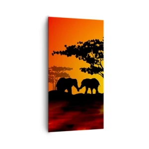 Obraz na plátne - Stretnutie na savane - 65x120 cm