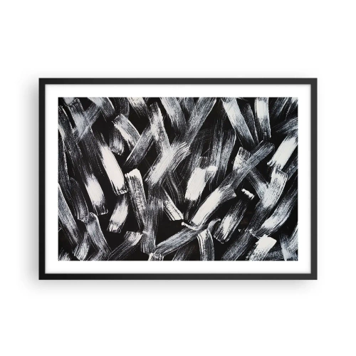 Plagát v čiernom ráme - Abstrakcia v industriálnom duchu - 70x50 cm