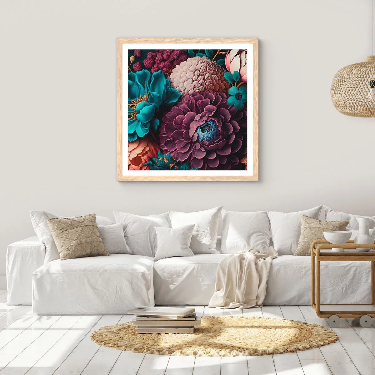 Plagát v ráme zo svetlého duba - Úroda prírody - 60x60 cm