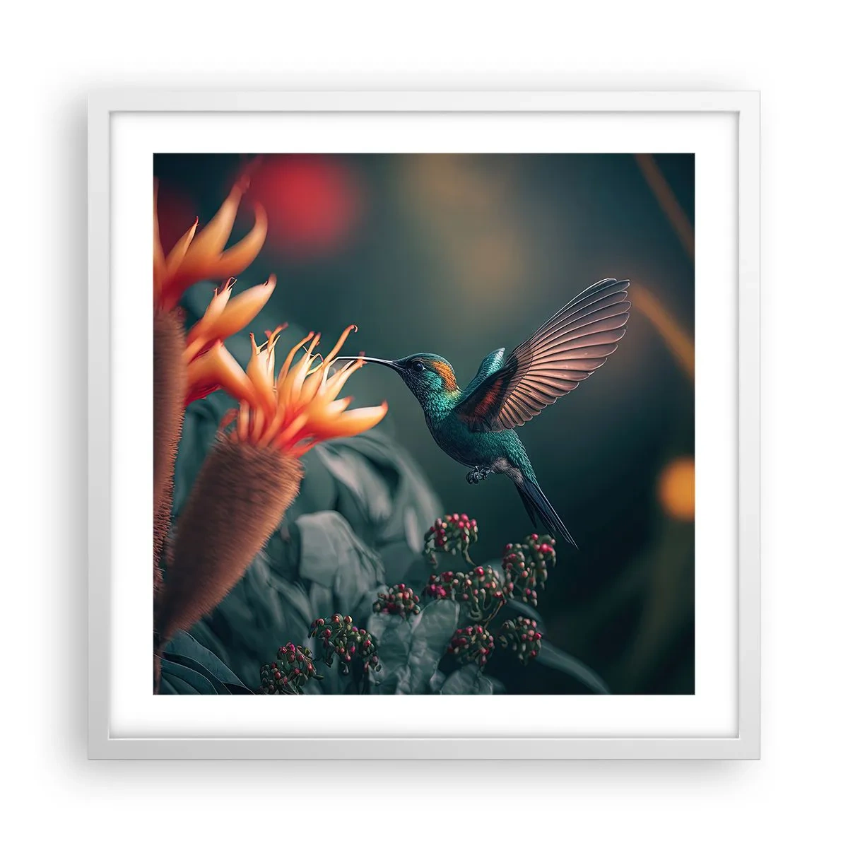 Plagát v bielom ráme - Skutočne pestrý život - 50x50 cm