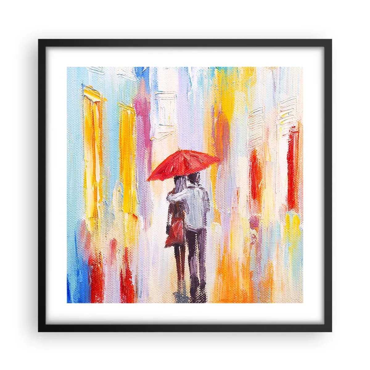 Plagát v čiernom ráme - Nech prší ďalej - 50x50 cm