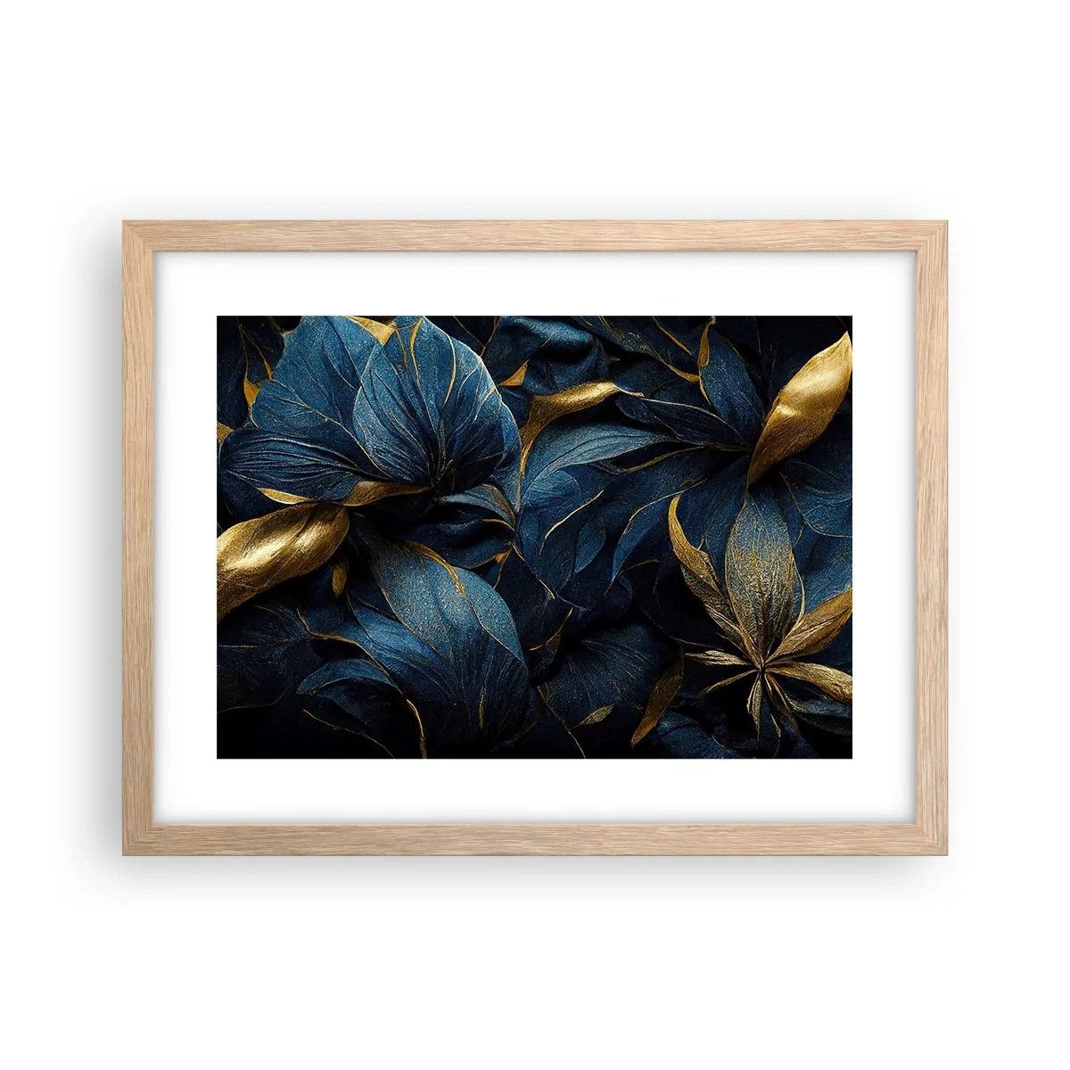 Plagát v ráme zo svetlého duba - Podšívané zlatom - 40x30 cm