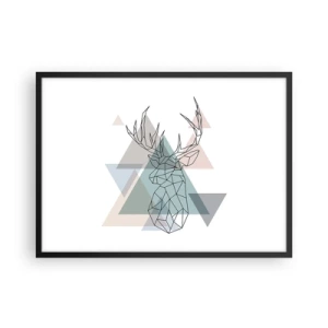 Plagát v čiernom ráme - V geometrickom lese - 70x50 cm