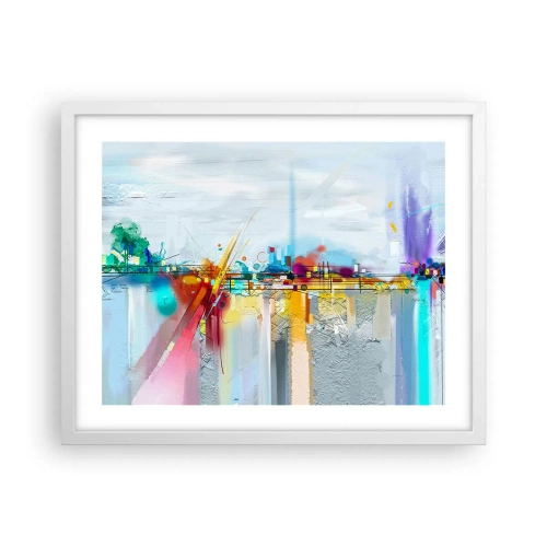 Plagát v bielom ráme - Most radosti nad riekou života - 50x40 cm