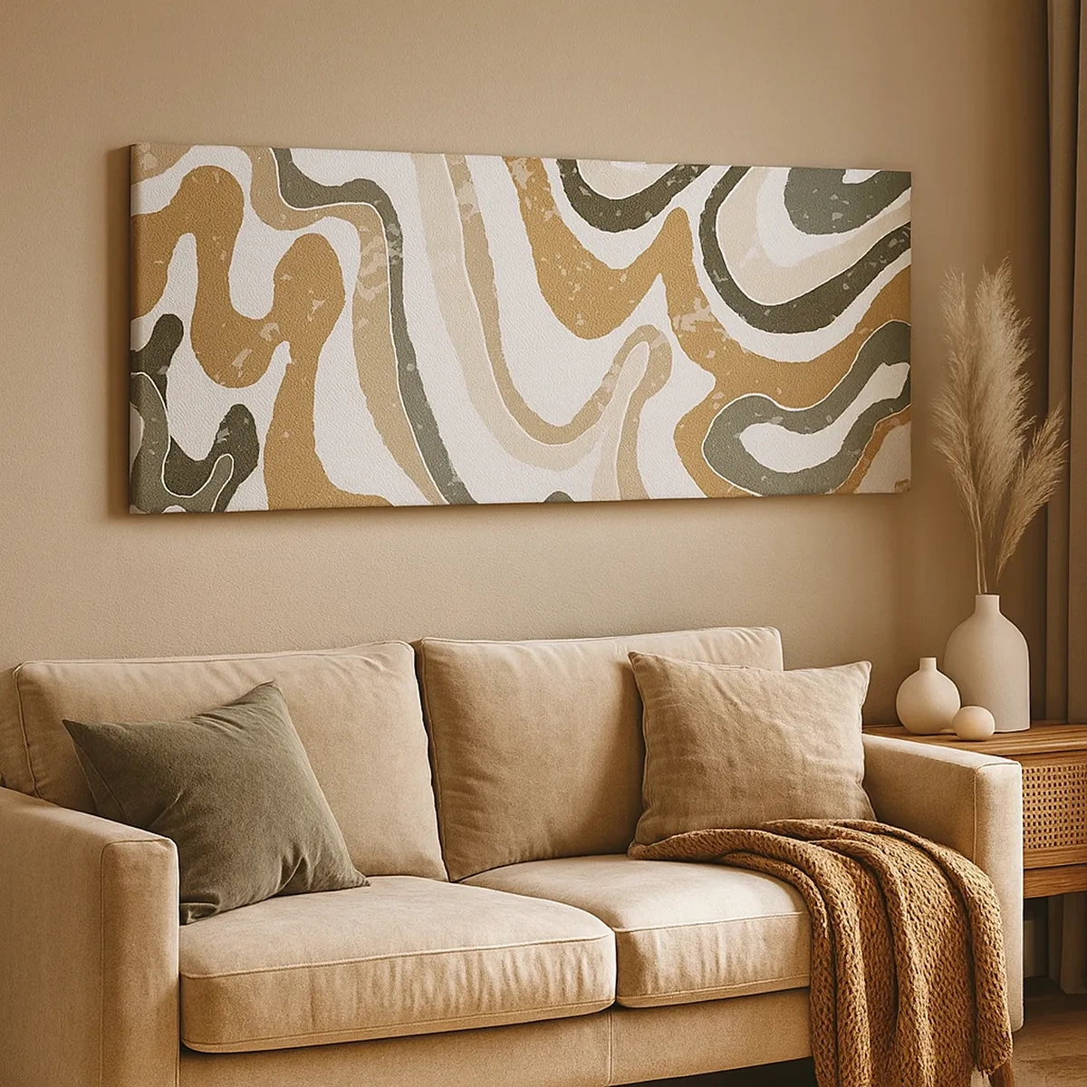 Obraz na plátne - Meandre zemitých farieb - 30x30 cm