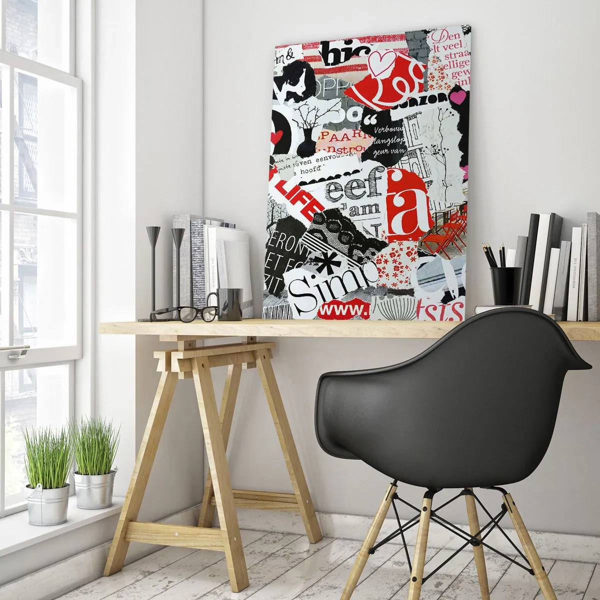 Obraz na skle - Hipsterská koláž - 50x70 cm