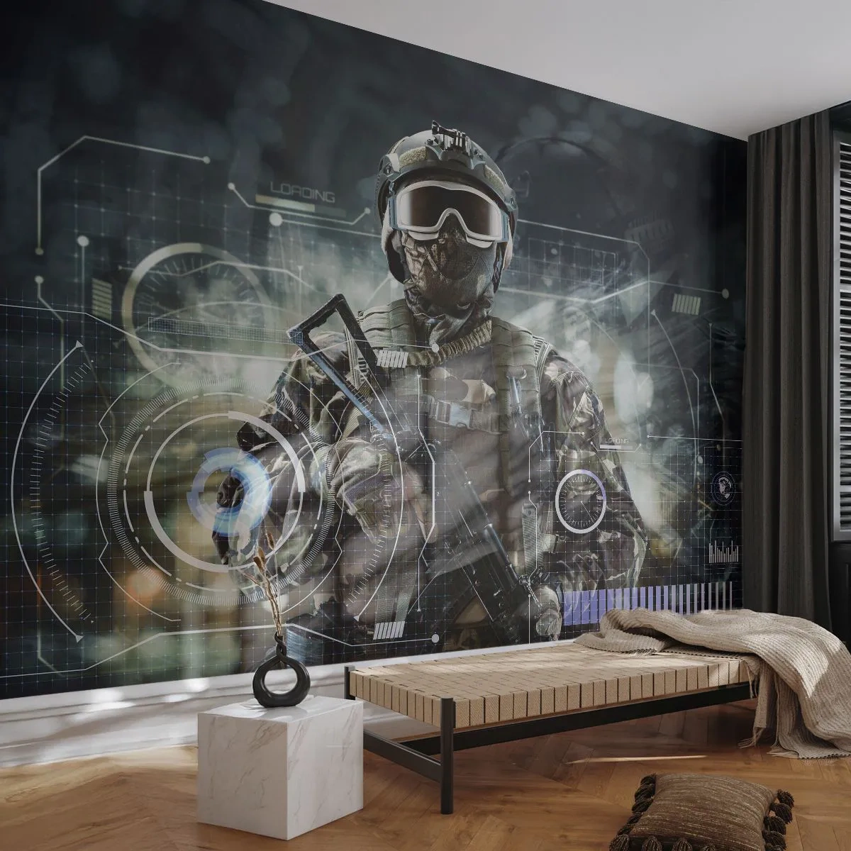 Fototapeta Standard Eco - Ešte väčšia sila - Abstrakcia, Vojak, Komando - 400x280 cm