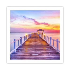 Plagát - Ľaliovo-zlaté ticho večera - 60x60 cm