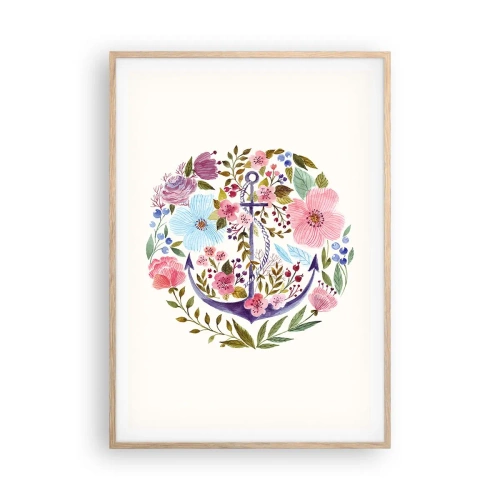 Plagát v ráme zo svetlého duba - Námorníkov krásny sen - 70x100 cm