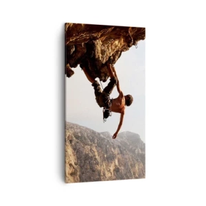 Obraz na plátne - Svet zovretý v ruke na zosuve balvanu - 45x80 cm