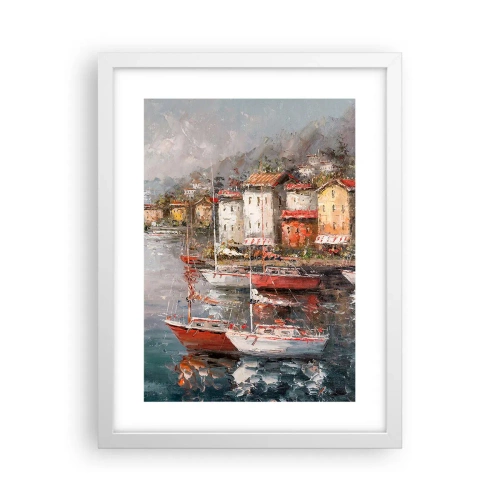 Plagát v bielom ráme - Romantický prístav - 30x40 cm
