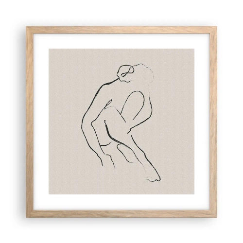 Plagát v ráme zo svetlého duba - Intímna skica - 40x40 cm