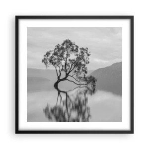 Plagát v čiernom ráme - Existuje taká krajina - 50x50 cm