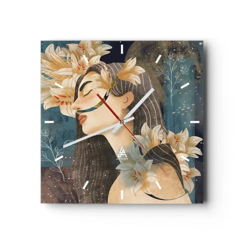 Nástenné hodiny - Rozprávka o princeznej s ľaliami - 40x40 cm