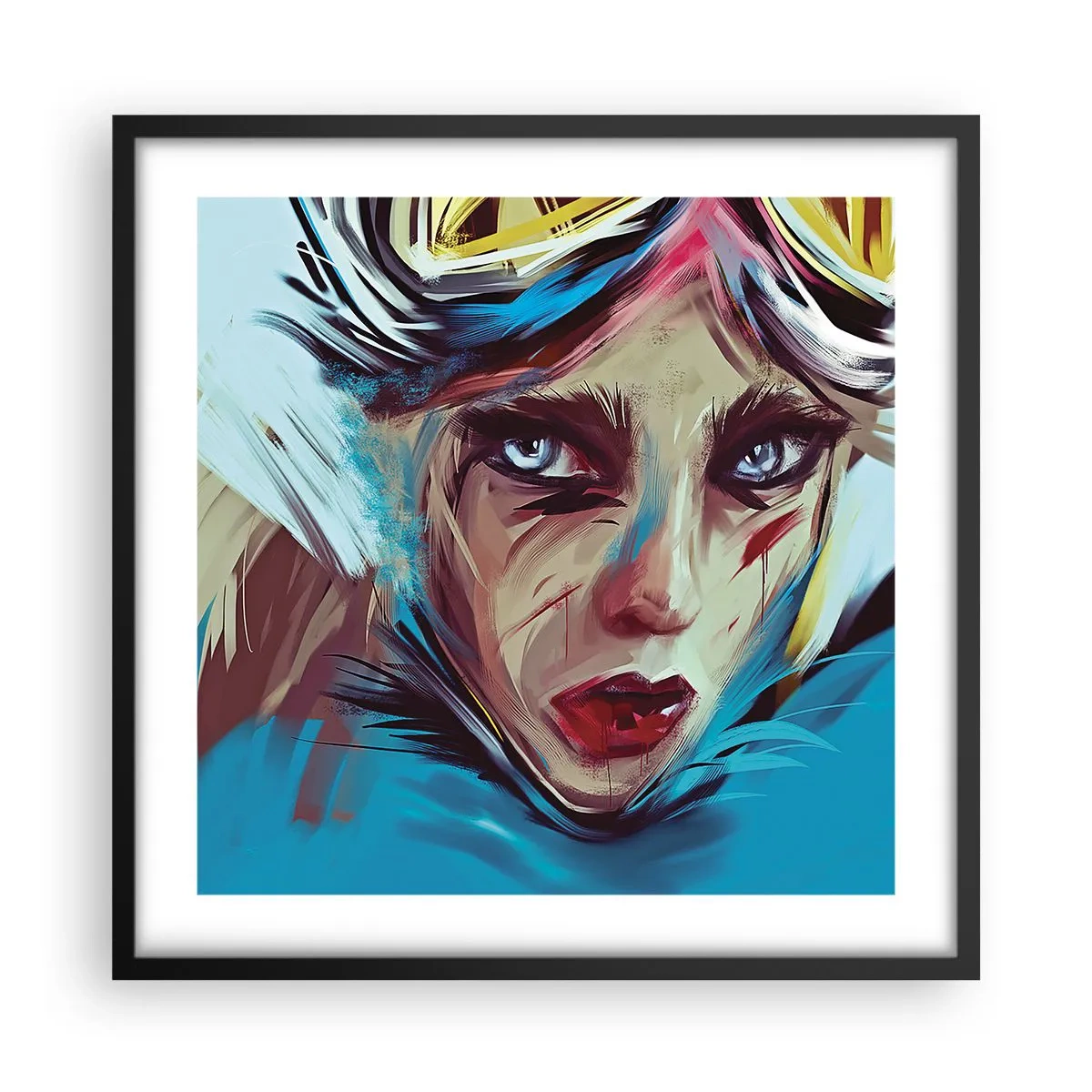 Plagát v čiernom ráme - Silničná bojovníčka - 50x50 cm