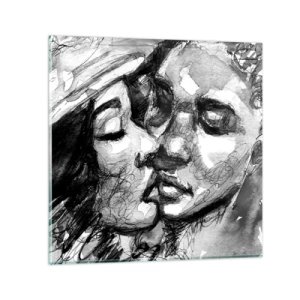 Obraz na skle - Nežný okamih - 40x40 cm