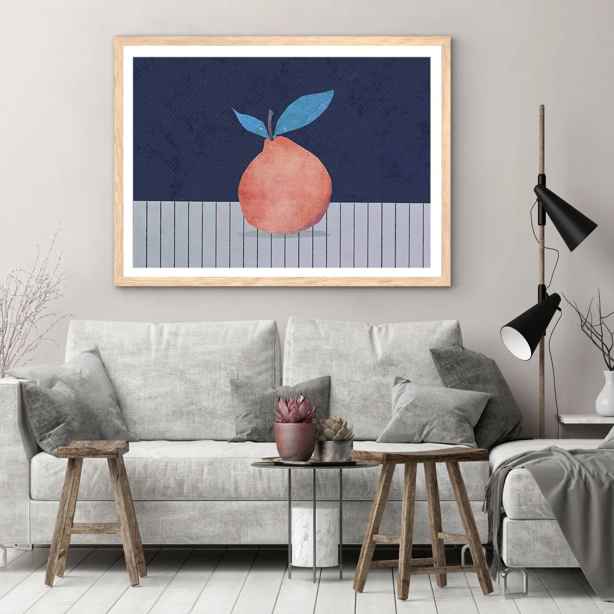 Plagát v ráme zo svetlého duba - Konvexita a rovina - 50x40 cm