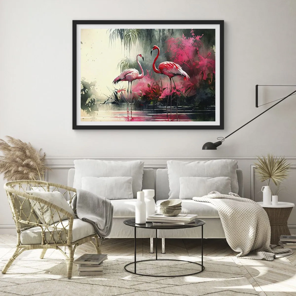 Plagát v čiernom ráme - Hodiny prírodného kúzla - 70x50 cm
