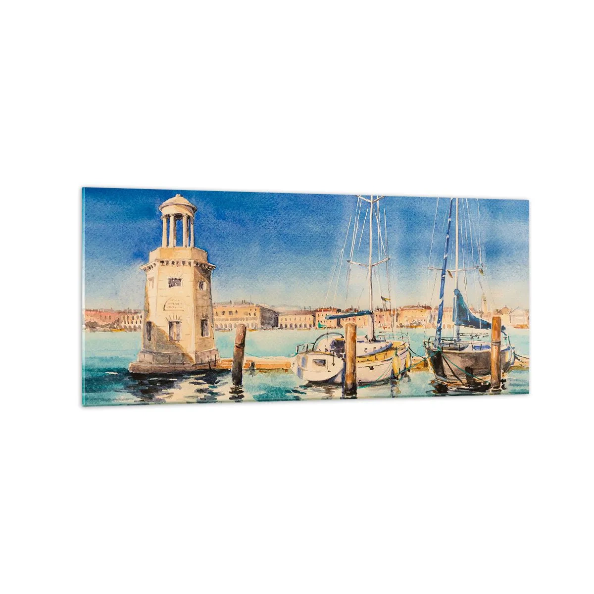 Obraz na skle - Slnečná lagúna - 120x50 cm
