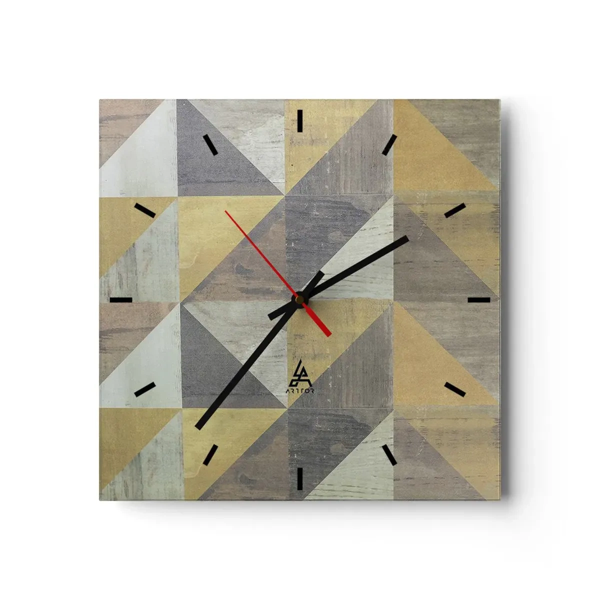Nástenné hodiny - V uhle trojuholníka - 30x30 cm