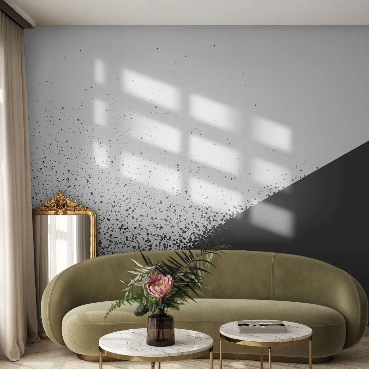 Fototapeta Premium Sand - Rýchlejšie a rýchlejšie, viac a viac - Abstrakcia, Grafika, Čierna a biela - 100x70 cm