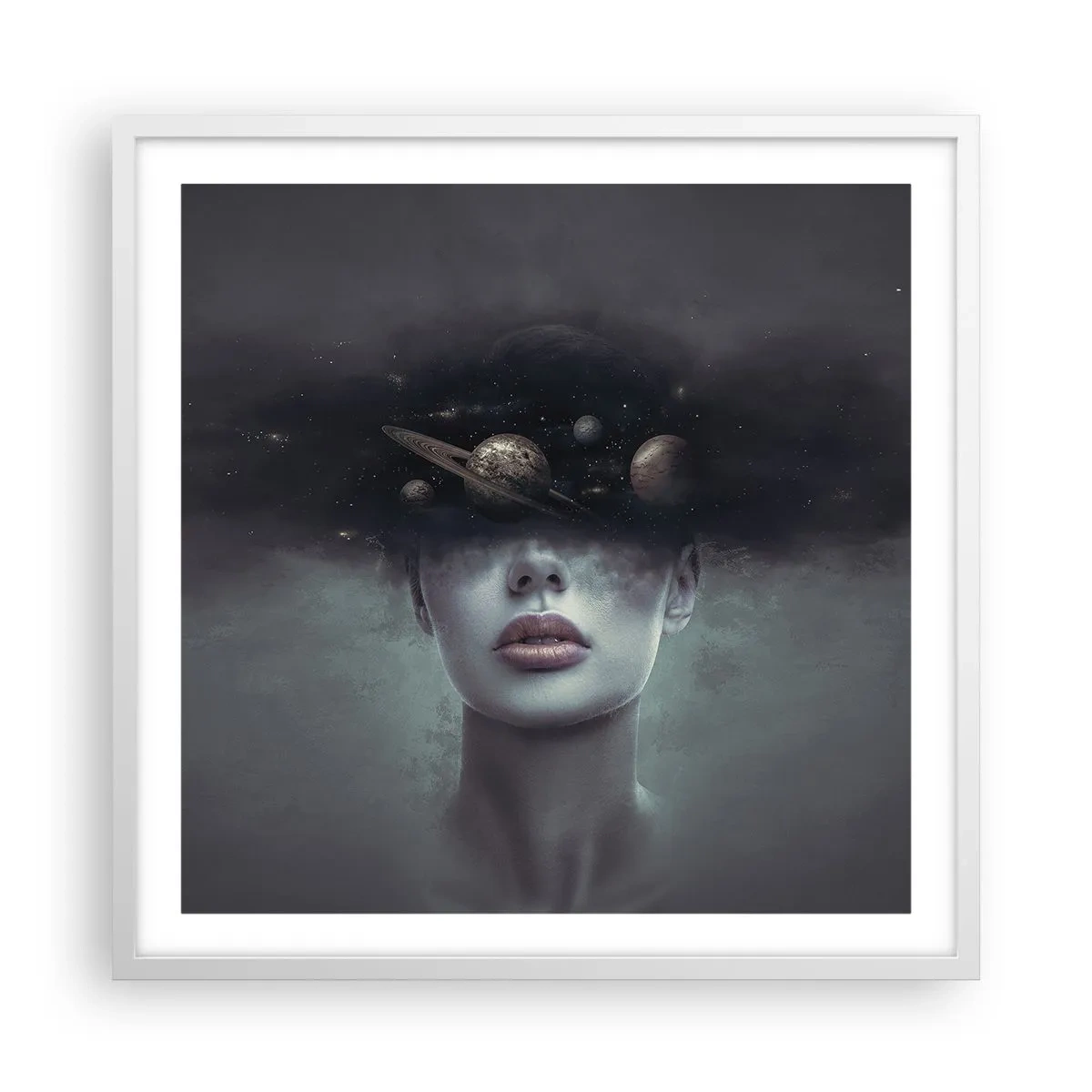 Plagát v bielom ráme - A planéty… - 60x60 cm