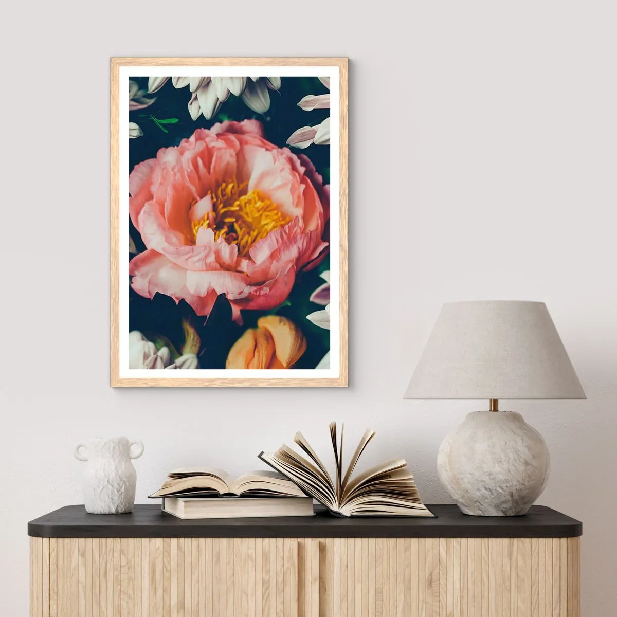 Plagát v ráme zo svetlého duba - S barokovým prepychom - 50x70 cm