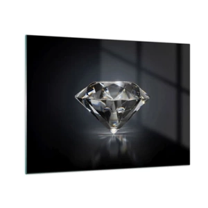 Obraz na skle - Trblietavý diamant na tmavom pozadí v elegantnom aranžmáne - 70x50cm - Best girls friend - Moderná nástenná dekorácia do obývacej izby a spálne ARTTOR