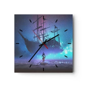 Nástenné hodiny - Stretnutie s mýtom mora - 30x30 cm