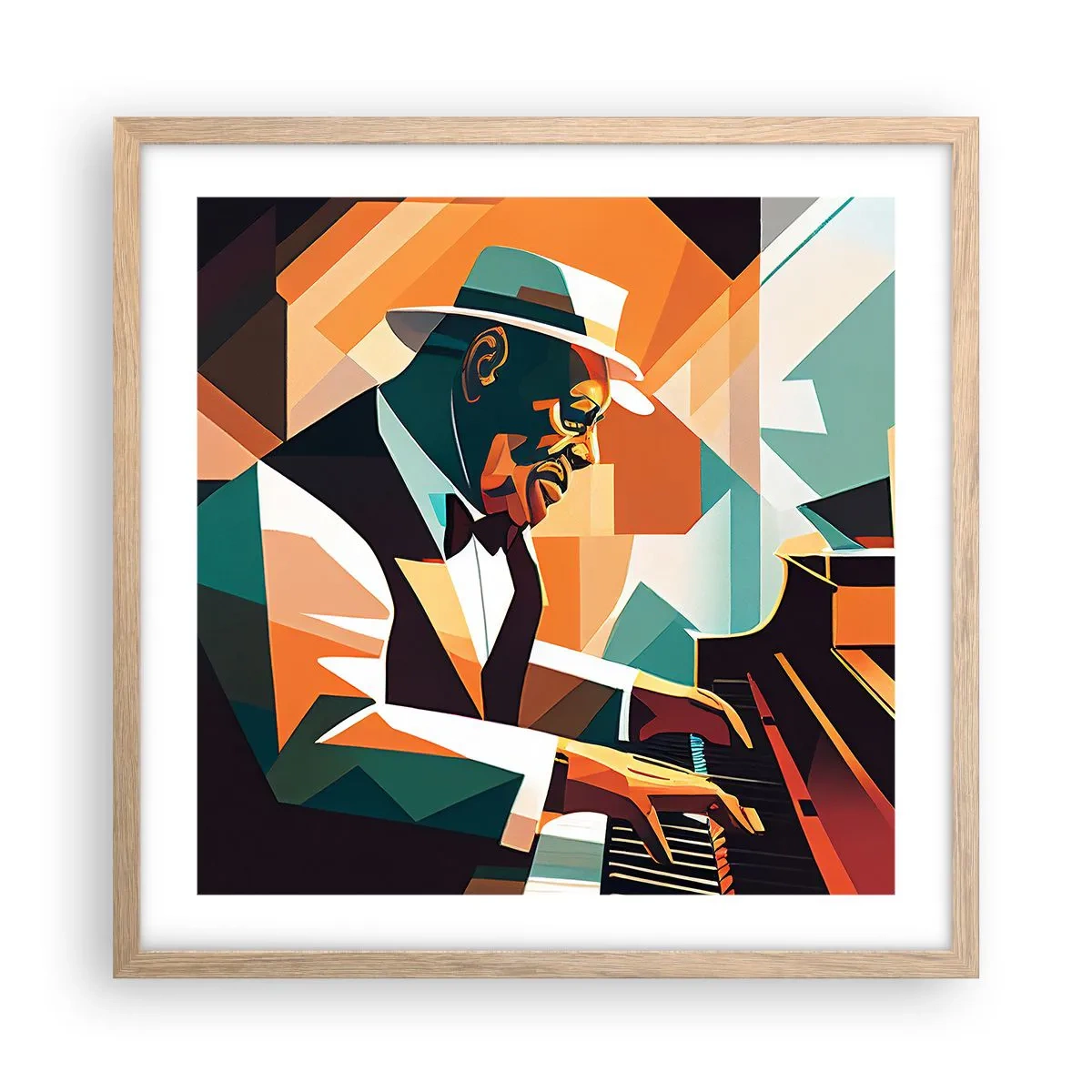 Plagát v ráme zo svetlého duba - Celý tento jazz - 50x50 cm